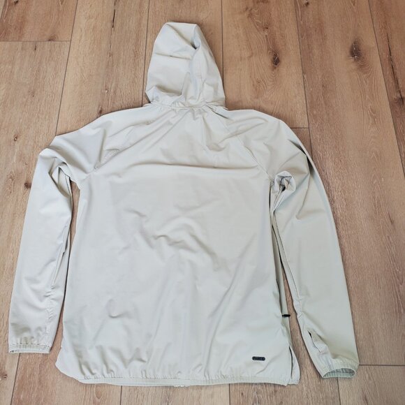Spyder Windbreaker Jacket Mens Medium Beige Hoodie Full Zip Golf Hiking Outdoor - Picture 2 of 14